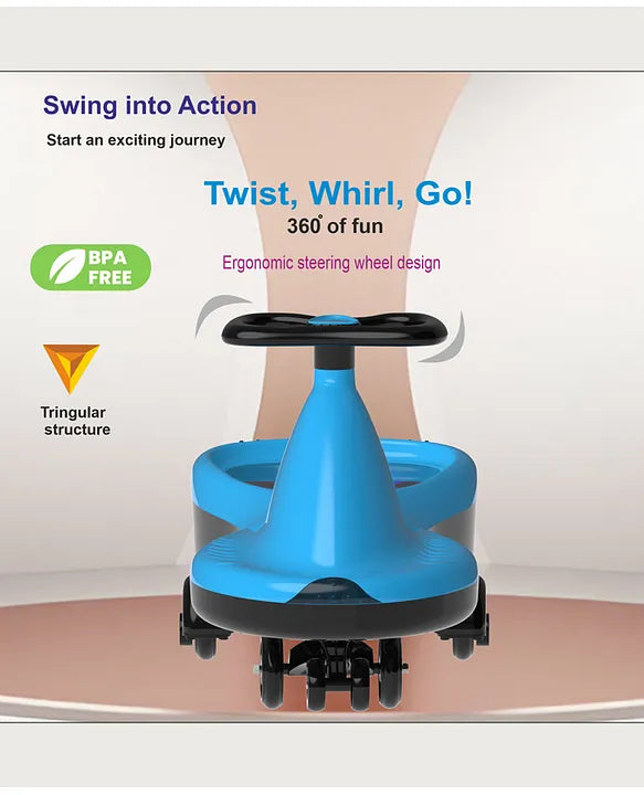 Swing Car for Kids 2 to 5 Years – Safe, Fun & Battery-Free Ride-On Toy