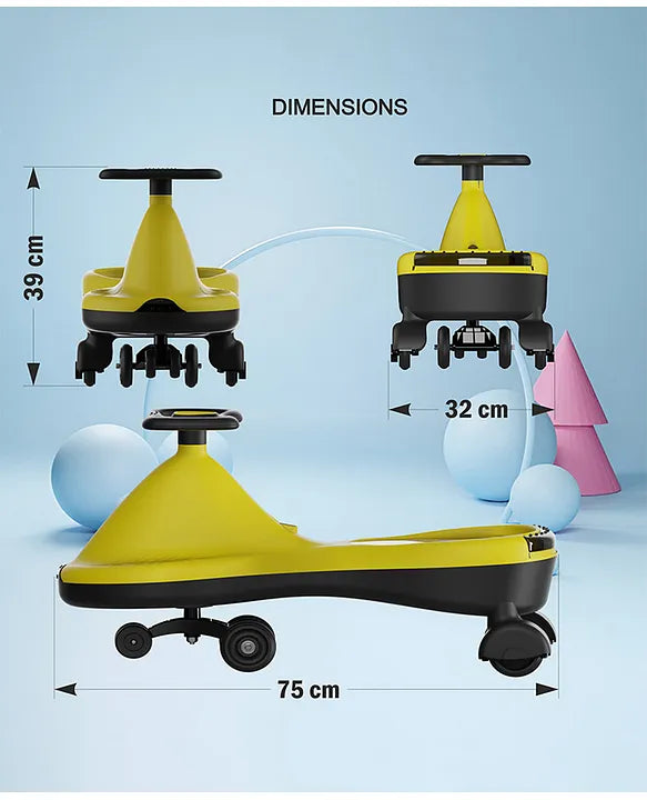 Swing Car with Music – Fun, Safe & Battery-Free Ride-On Toy for Kids